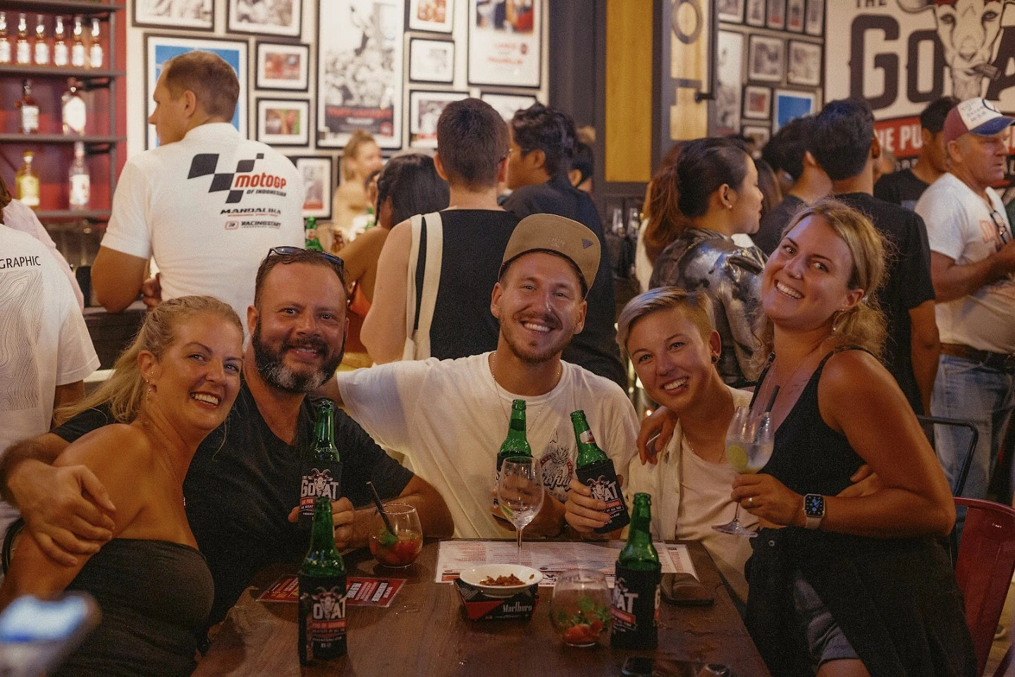The Goat Seminyak sports bar with multiple TV screens